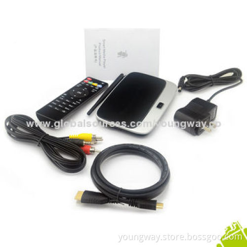Android-based TV Set Top Box, Supports Optical, HD Vision, 5V DC/2A Battery